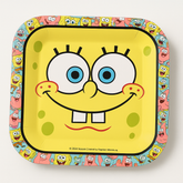 SpongeBob Square 9" Paper Plates for Kids Birthday Parties